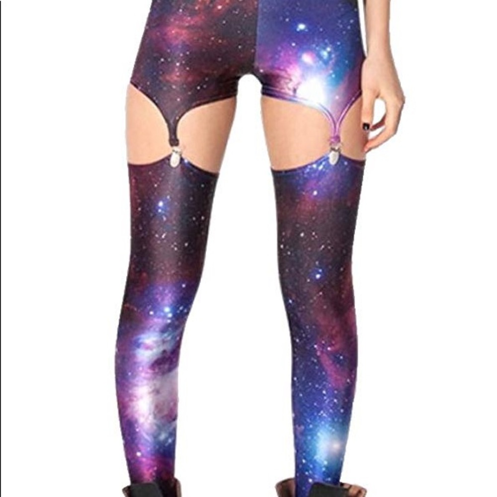 ❗️❗️RARE❗️❗️ Black Milk Galaxy Suspender Leggings XS